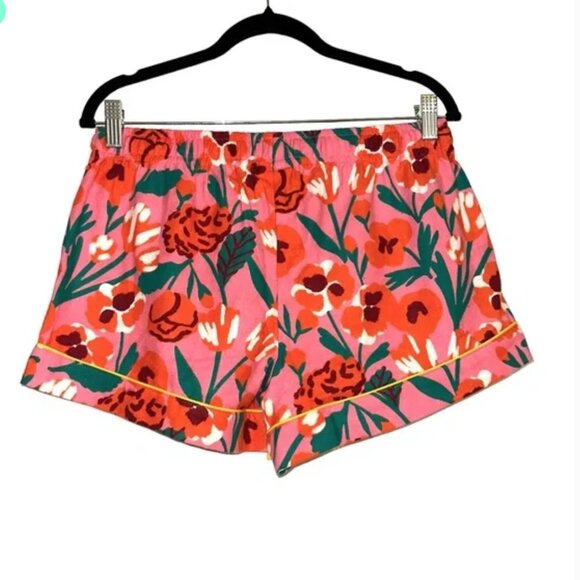🌸 NWT Ban.do Leisure Floral Flannel Shorts in Pink Las Flores L & XL - Picture 3 of 10